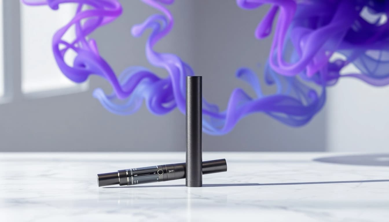 Buy DMT disposable vape pen featuring colorful smoke effects.