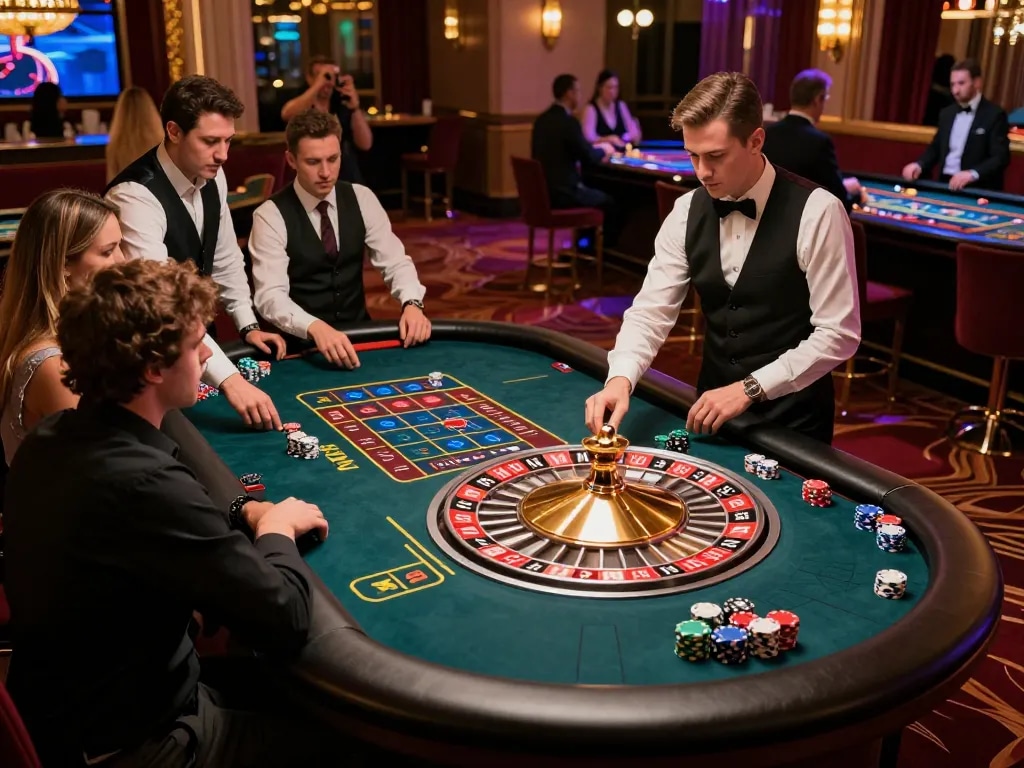 Players engaging in an intense mm 88 roulette game with vibrant colors and exciting atmosphere.