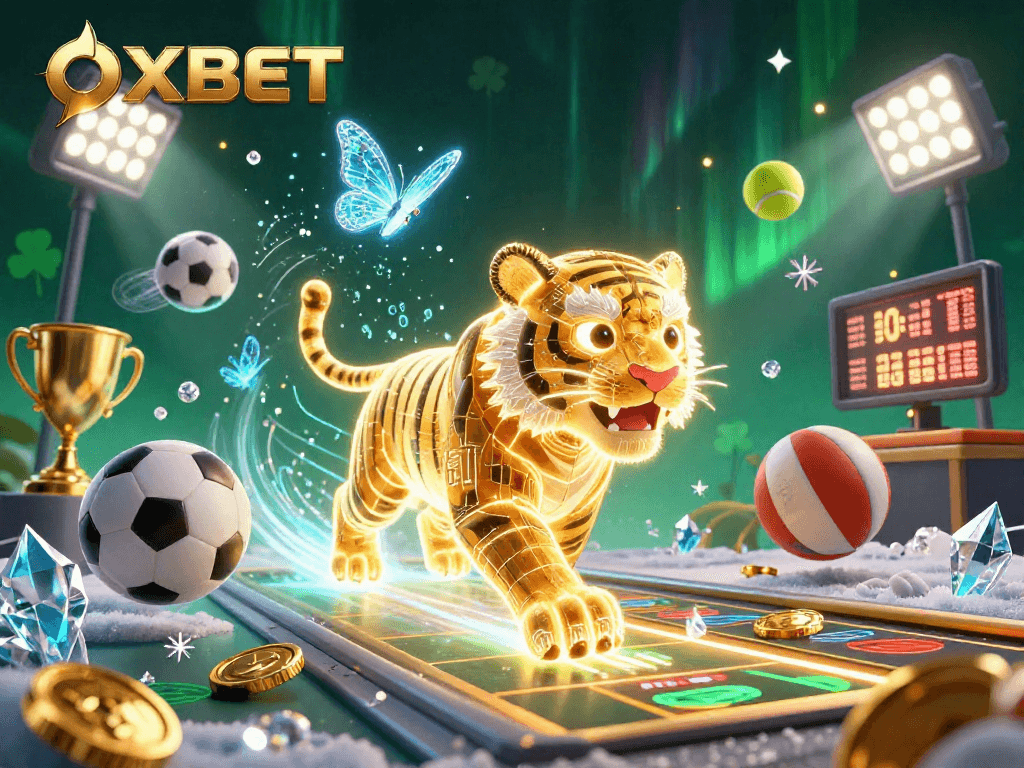 Experience thrilling gameplay with the OXBET neon tiger in a vibrant digital casino landscape.