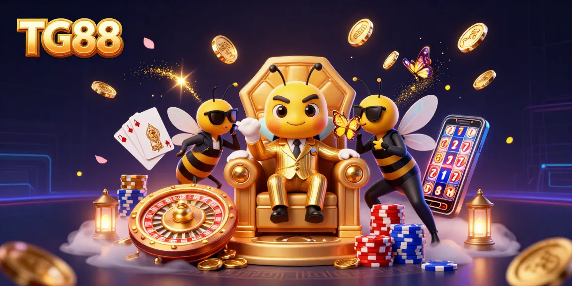 Engage in thrilling gameplay at TG88 with a dynamic 3D casino scene showcasing a bumblebee mob boss and exciting gaming elements.