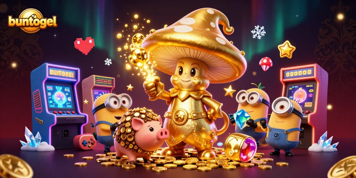 Experience excitement with buntogel in this vibrant casino-themed illustration.