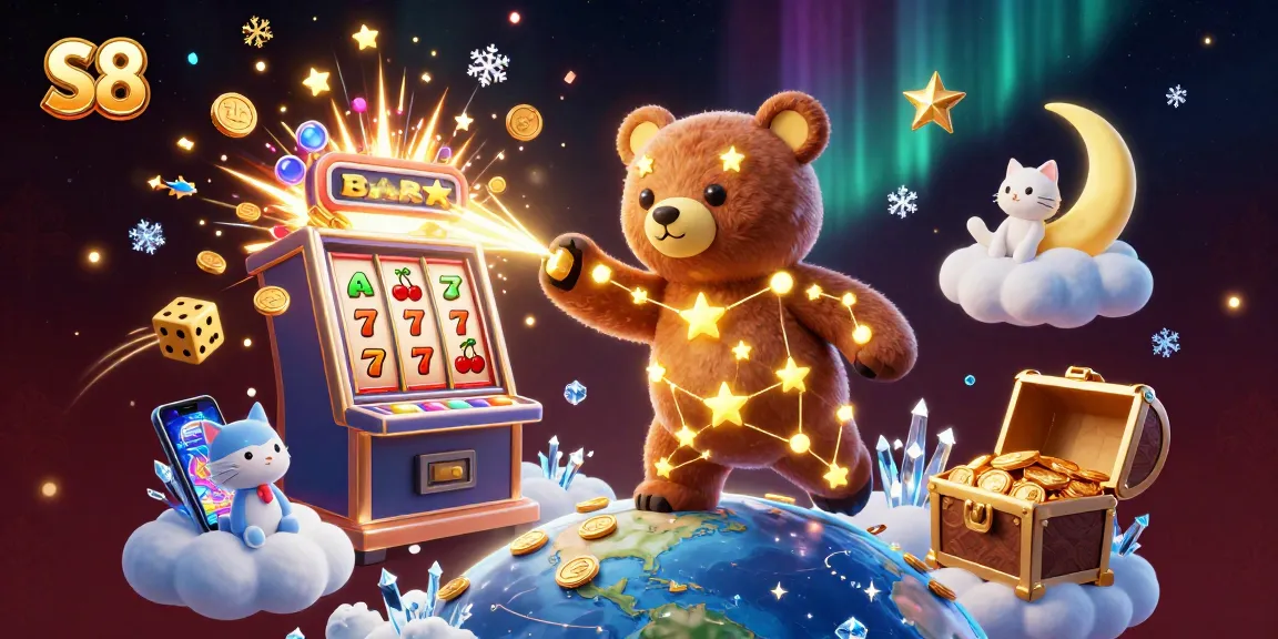 Engage in S8 casino excitement with a dynamic jackpot scene featuring vibrant game elements.