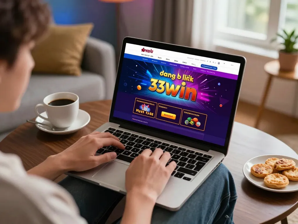 Engage in exclusive gaming with đăng nhập 33win on a cozy home laptop setup, enhancing the online gambling experience.