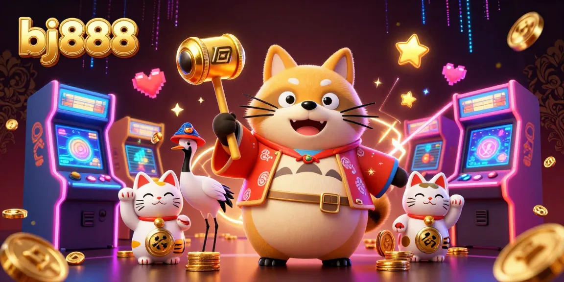 Experience winning at bj888 with vibrant 3D casino characters and lively gaming elements.