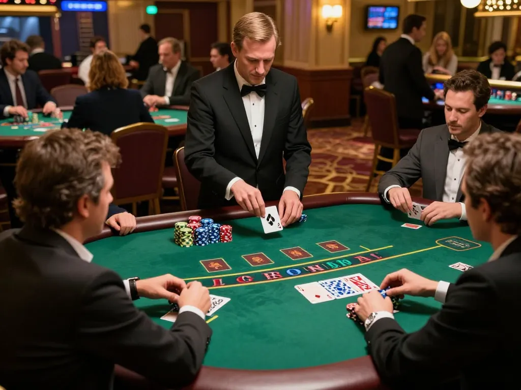 Players engaged in a thrilling blackjack game at 98win, showcasing strategic moves and intense focus