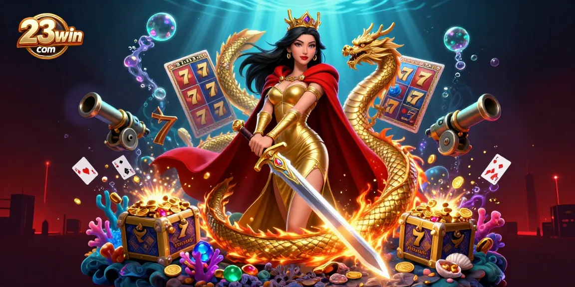 Win big at 23win com with thrilling slot games and golden treasure under a mystical sea.