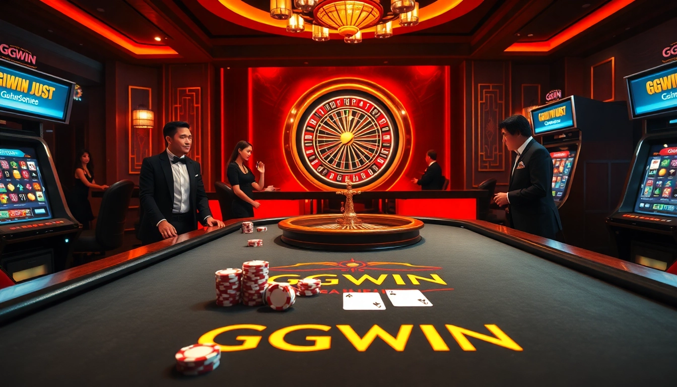 Experience the thrilling casino atmosphere at GGWIN with luxurious tables and exciting gameplay