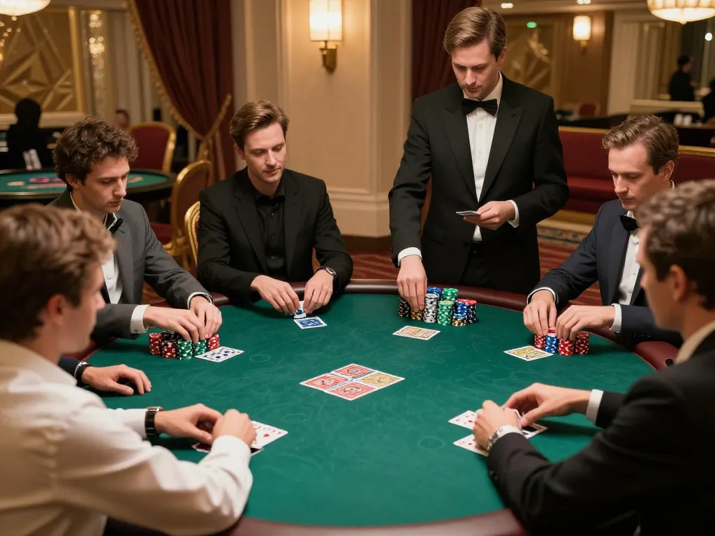 Players strategize at a high-stakes poker table while enjoying their U888 gaming experience.