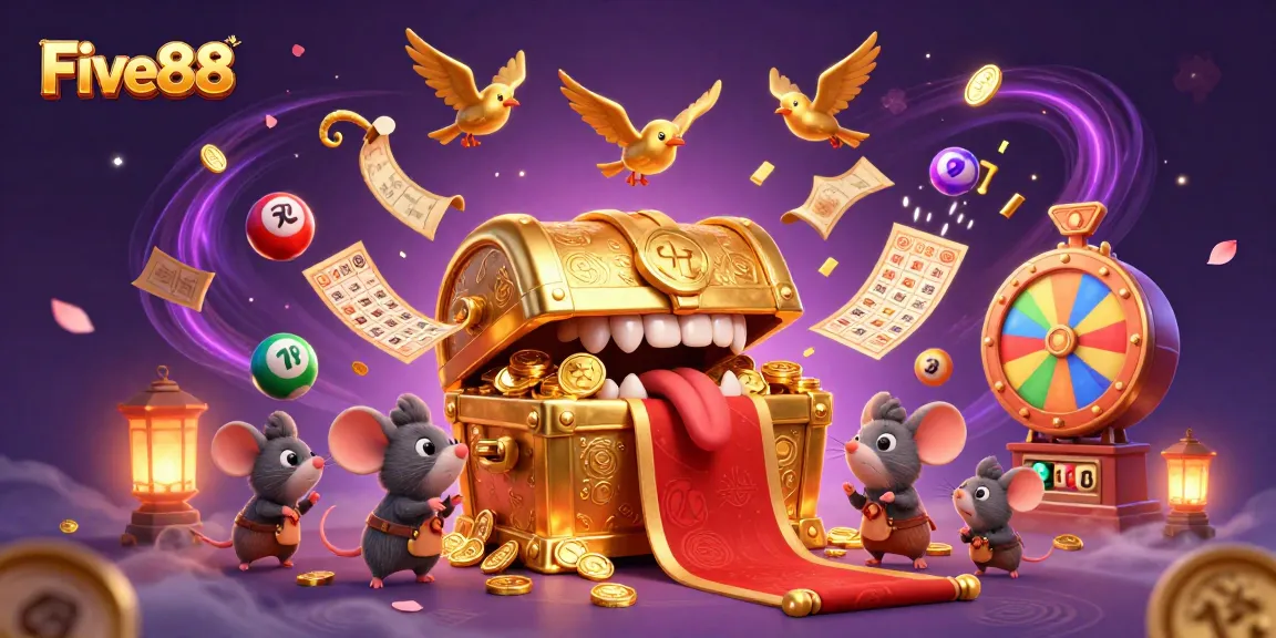 Join the excitement at Five88 with a dynamic lottery game scene filled with treasures and winnings!