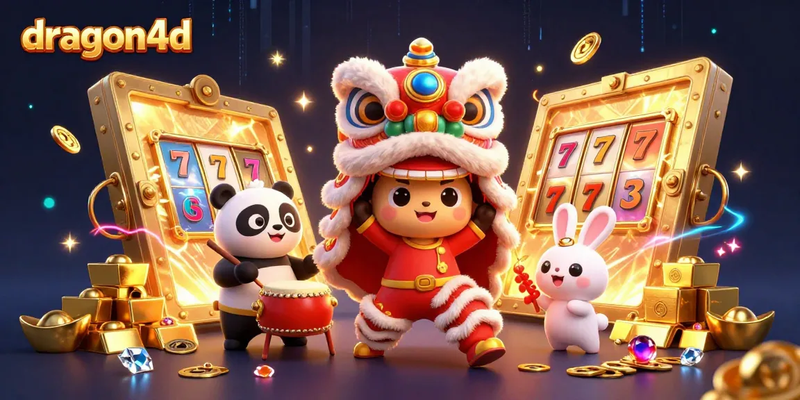 Engage in thrilling online wins with dragon4d, featuring a stunning animated scene of traditional characters amidst a wealth of treasures.