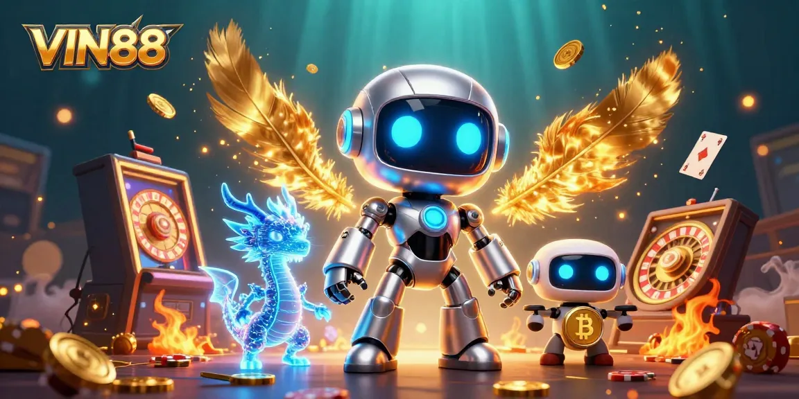 Experience the captivating world of VIN88 with dynamic characters and vibrant casino elements.