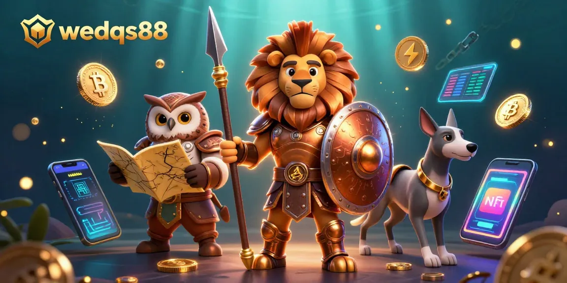Join the excitement of wedqs88 with a dynamic scene of a Spartan lion, owl strategist, and greyhound messenger in a vibrant casino adventure.