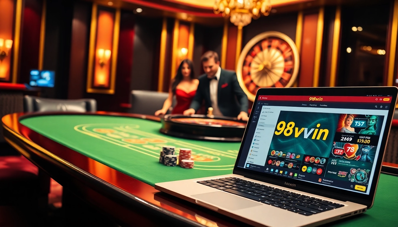 Experience thrilling gameplay with 98win's engaging blackjack and poker tables.
