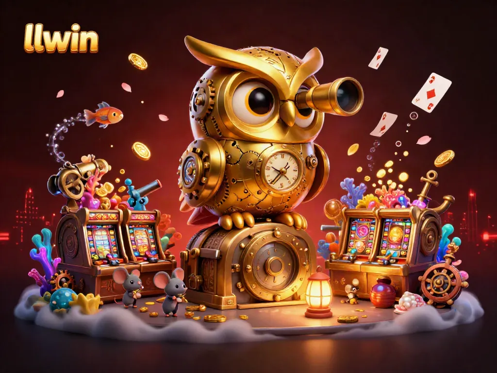 Experience thrilling moments with llwin's golden owl overseeing casino adventures.