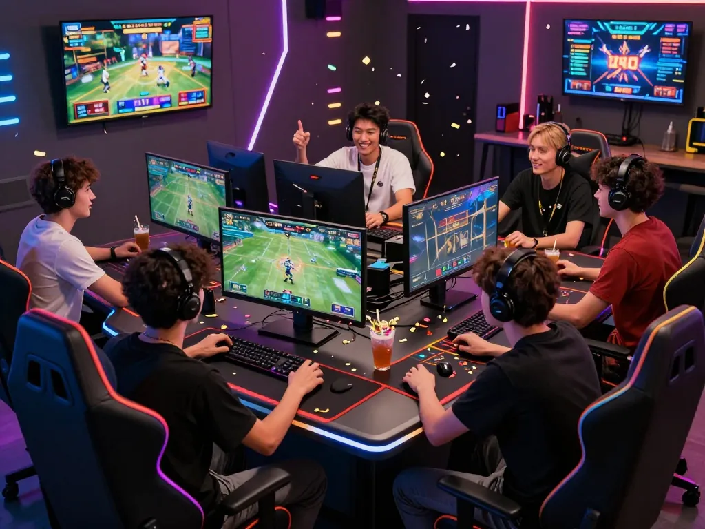 Players enjoying an exciting online betting session at MMOO, showcasing modern gaming setups and vibrant atmosphere.