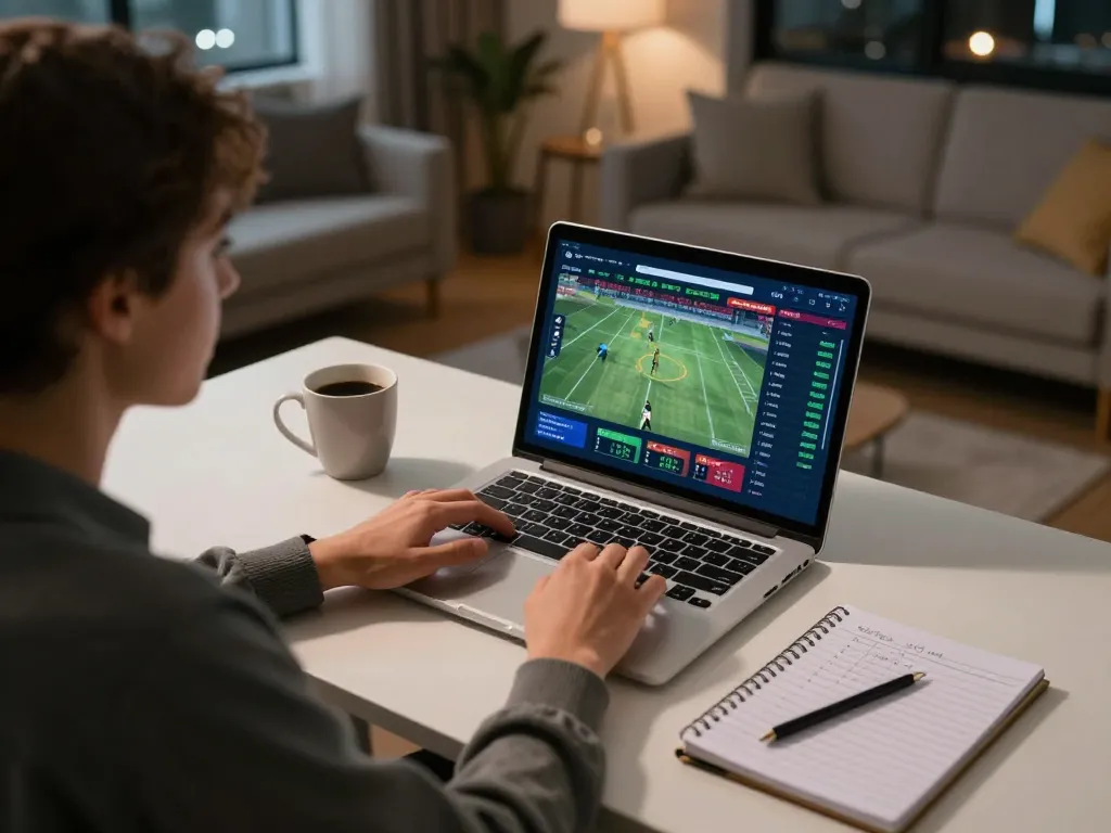 Experience exciting online betting strategies with OPEN88 as a user analyzes sports odds.