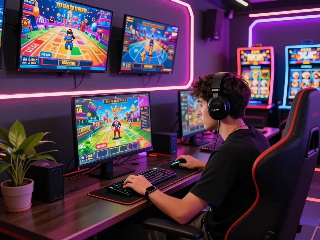 Intense gaming scene showcasing rik vip platform with vibrant interface and engaging atmosphere.
