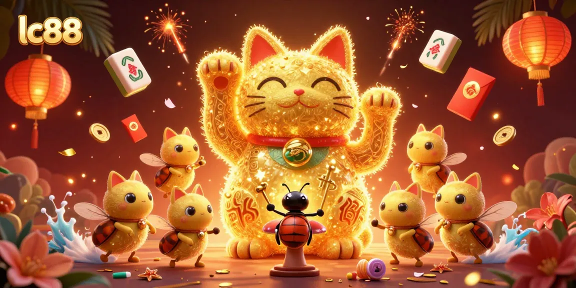 Catch lucky moments and gifts at lc88 with thrilling casino elements in a vibrant 3D illustration.