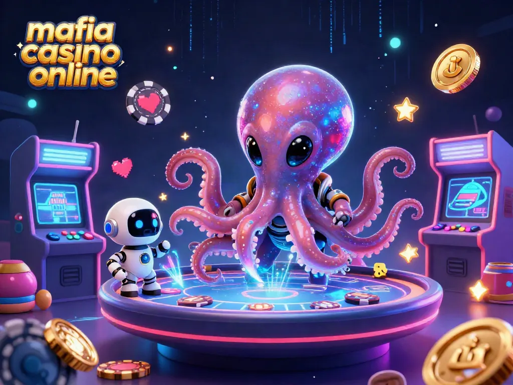Join the action with mafia casino online featuring playful alien characters and vibrant casino elements.
