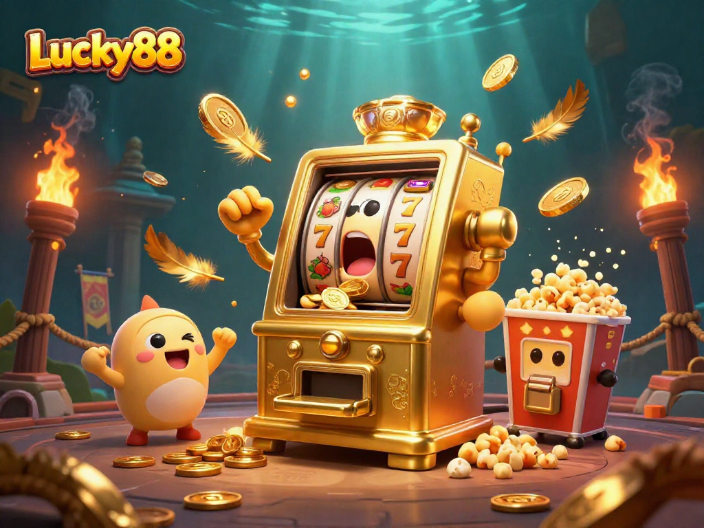 Spin the lucky88 jackpot with animated slot machines celebrating big wins amidst a vibrant casino atmosphere.
