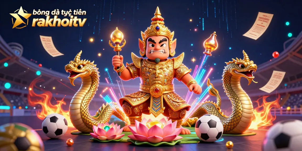 Engage with bóng đá trực tuyến rakhoitv through a vibrant 3D sports betting scene filled with energy and exciting elements.