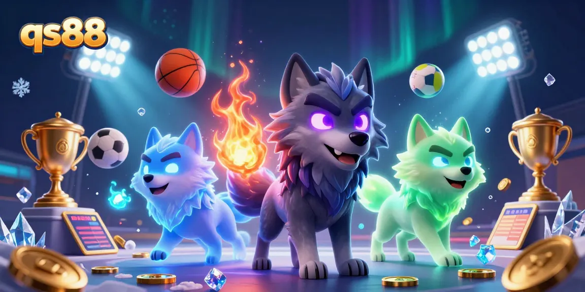 Engage in thrilling sports betting with qs88 and victory elements in a vibrant, dynamic scene.