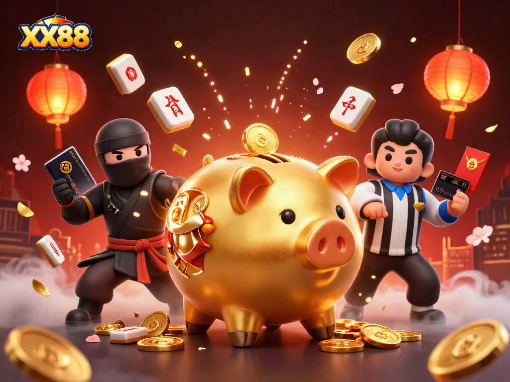 Engage with thrilling XX88 gaming action featuring dynamic characters and vibrant casino elements.