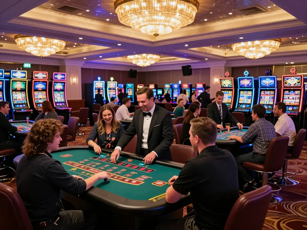 Players engage in exciting gameplay at TR88's modern casino floor, showcasing vibrant games and atmosphere