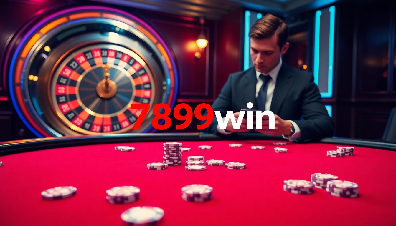 Gambling excitement at 789win's luxury poker table with chips and cards.