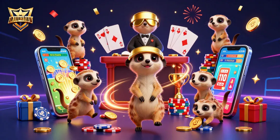 LauThaiTV showcases a dynamic 3D meerkat casino scene, blending sports betting elements creatively.