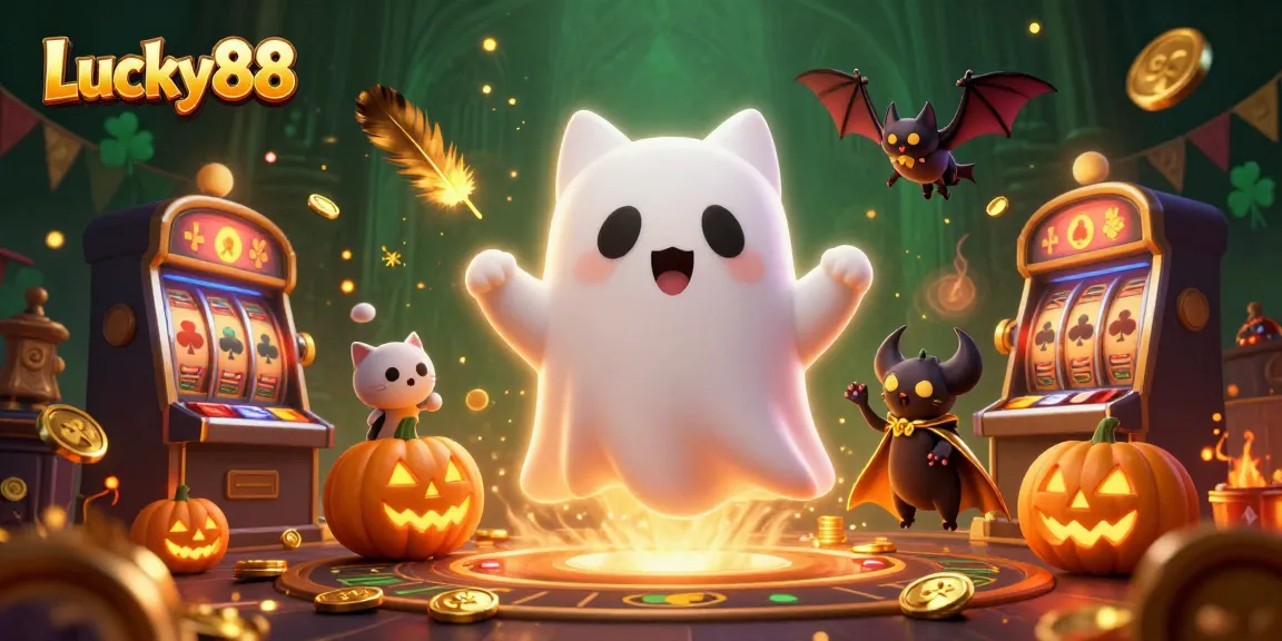 Experience winning thrills with Lucky88 in a vibrant casino scene featuring fun characters.