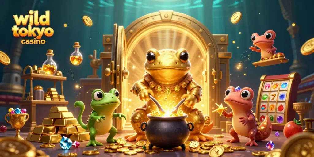Experience the thrill of wild tokyo casino with vibrant slot games and magical gold transformations.