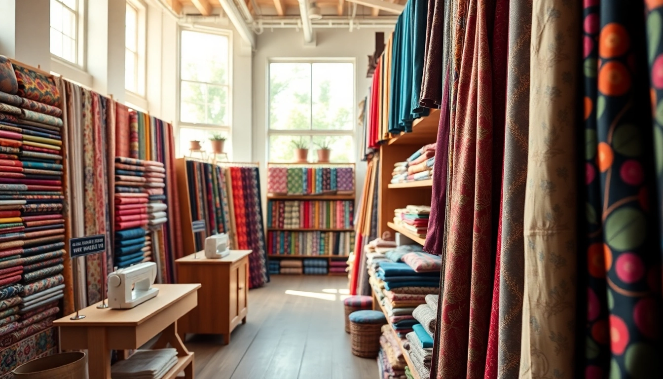 stoffen winkel online met kleurrijke stoffen en accessoires in een aantrekkelijke winkelomgeving