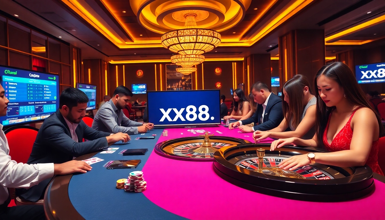 Experience thrilling gameplay at https://xx88.space/ with diverse casino tables and vibrant betting action.